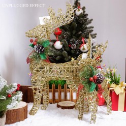 Украшение новогоднее "Золотой олень" 40 см со светодиодами оптом